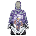 Personalised Fremantle Dockers Football Wearable Blanket Hoodie Anime Warrior Manga Style Lightning Bolt Cityscape