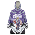Personalised Fremantle Dockers Football Wearable Blanket Hoodie Anime Warrior Manga Style Lightning Bolt Cityscape