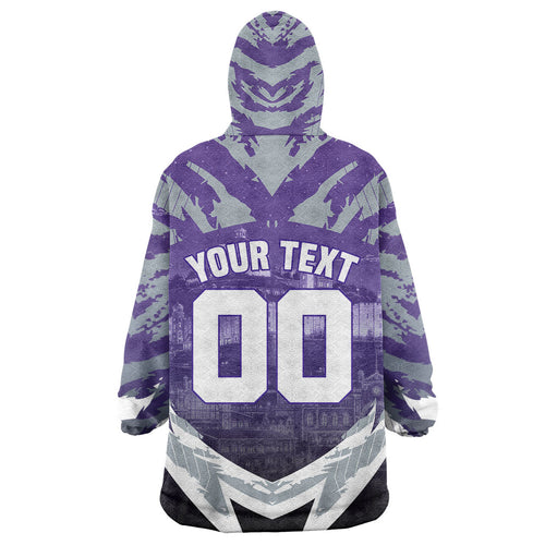 Personalised Fremantle Dockers Football Wearable Blanket Hoodie Anime Warrior Manga Style Lightning Bolt Cityscape