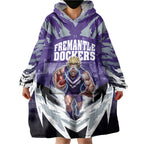 Personalised Fremantle Dockers Football Wearable Blanket Hoodie Anime Warrior Manga Style Lightning Bolt Cityscape