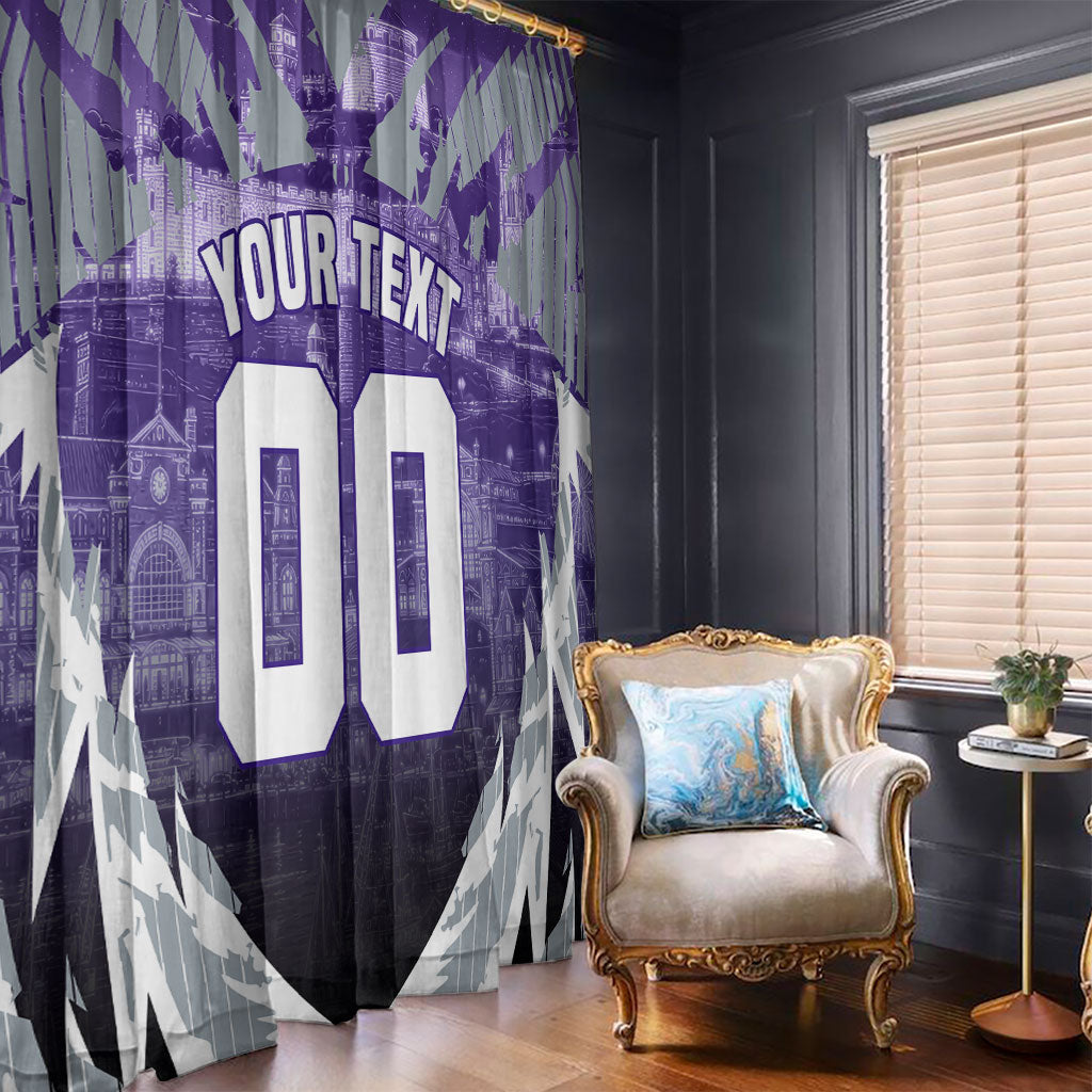 Personalised Fremantle Dockers Football Window Curtain Anime Warrior Manga Style Lightning Bolt Cityscape