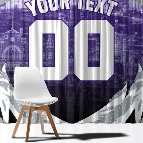 Personalised Fremantle Dockers Football Window Curtain Anime Warrior Manga Style Lightning Bolt Cityscape