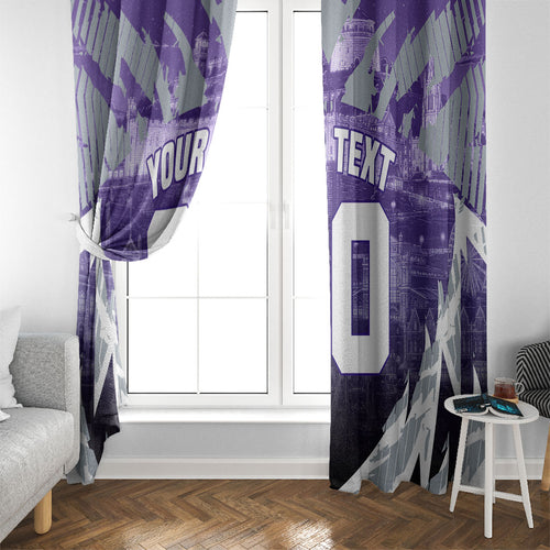 Personalised Fremantle Dockers Football Window Curtain Anime Warrior Manga Style Lightning Bolt Cityscape