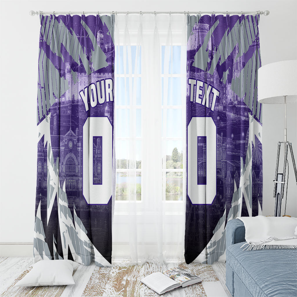 Personalised Fremantle Dockers Football Window Curtain Anime Warrior Manga Style Lightning Bolt Cityscape