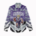 Personalised Fremantle Dockers Football Women Casual Shirt Anime Warrior Manga Style Lightning Bolt Cityscape