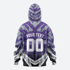 Personalised Fremantle Dockers Football Zip Hoodie Anime Warrior Manga Style Lightning Bolt Cityscape