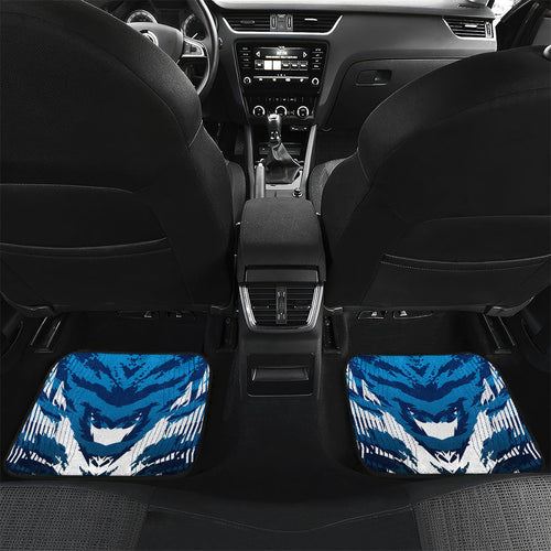 Personalised Geelong Cat Football Car Mats Electric Blue Mascot Charging Cityscape