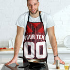 Personalised Gold Coast Suns Football Apron Electric Red Flame Mascot Charging Cityscape
