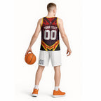 Personalised Gold Coast Suns Football Basketball Jersey Electric Red Flame Mascot Charging Cityscape