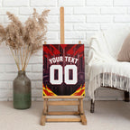 Personalised Gold Coast Suns Football Canvas Wall Art Electric Red Flame Mascot Charging Cityscape
