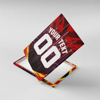 Personalised Gold Coast Suns Football Canvas Wall Art Electric Red Flame Mascot Charging Cityscape