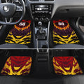 Personalised Gold Coast Suns Football Car Mats Electric Red Flame Mascot Charging Cityscape