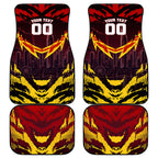 Personalised Gold Coast Suns Football Car Mats Electric Red Flame Mascot Charging Cityscape