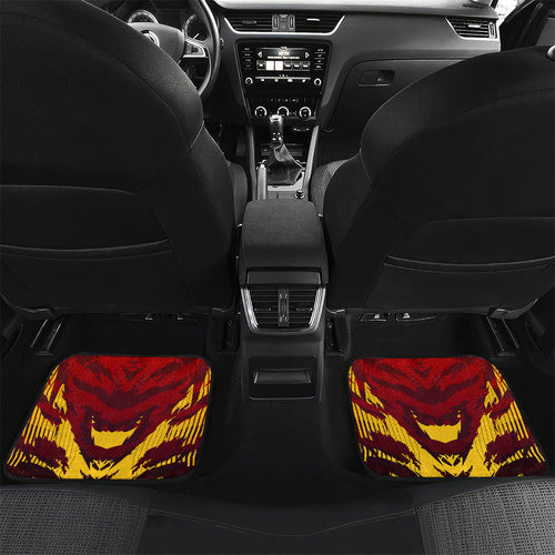 Personalised Gold Coast Suns Football Car Mats Electric Red Flame Mascot Charging Cityscape