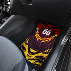 Personalised Gold Coast Suns Football Car Mats Electric Red Flame Mascot Charging Cityscape