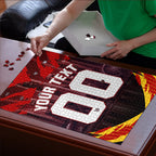 Personalised Gold Coast Suns Football Puzzle Electric Red Flame Mascot Charging Cityscape