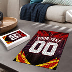 Personalised Gold Coast Suns Football Puzzle Electric Red Flame Mascot Charging Cityscape