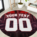 Personalised Gold Coast Suns Football Round Carpet Electric Red Flame Mascot Charging Cityscape