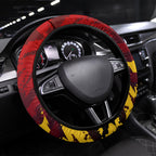 Gold Coast Suns Football Steering Wheel Cover Electric Red Flame Mascot Charging Cityscape
