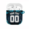 Personalised Port Adelaide Power Football AirPods Case Teal Lightning Mascot Charging Cityscape
