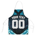 Personalised Port Adelaide Power Football Apron Teal Lightning Mascot Charging Cityscape