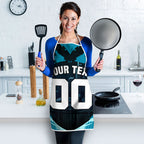 Personalised Port Adelaide Power Football Apron Teal Lightning Mascot Charging Cityscape