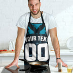 Personalised Port Adelaide Power Football Apron Teal Lightning Mascot Charging Cityscape