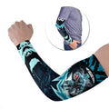 Personalised Port Adelaide Power Football Arm Sleeves Teal Lightning Mascot Charging Cityscape
