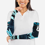 Personalised Port Adelaide Power Football Arm Sleeves Teal Lightning Mascot Charging Cityscape