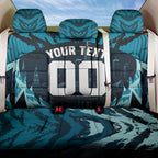 Personalised Port Adelaide Power Football Back Car Seat Cover Teal Lightning Mascot Charging Cityscape