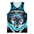 Personalised Port Adelaide Power Football Basketball Jersey Teal Lightning Mascot Charging Cityscape