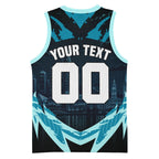Personalised Port Adelaide Power Football Basketball Jersey Teal Lightning Mascot Charging Cityscape