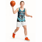 Personalised Port Adelaide Power Football Basketball Jersey Teal Lightning Mascot Charging Cityscape