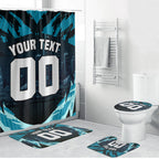 Personalised Port Adelaide Power Football Bathroom Set Teal Lightning Mascot Charging Cityscape