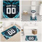 Personalised Port Adelaide Power Football Bathroom Set Teal Lightning Mascot Charging Cityscape