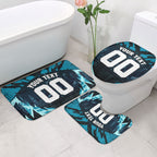 Personalised Port Adelaide Power Football Bathroom Set Teal Lightning Mascot Charging Cityscape