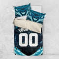 Personalised Port Adelaide Power Football Bedding Set Teal Lightning Mascot Charging Cityscape