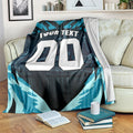Personalised Port Adelaide Power Football Blanket Teal Lightning Mascot Charging Cityscape