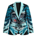 Personalised Port Adelaide Power Football Blazer Teal Lightning Mascot Charging Cityscape