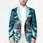 Personalised Port Adelaide Power Football Blazer Teal Lightning Mascot Charging Cityscape