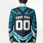 Personalised Port Adelaide Power Football Blazer Teal Lightning Mascot Charging Cityscape