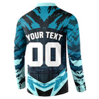 Personalised Port Adelaide Power Football Button Sweatshirt Teal Lightning Mascot Charging Cityscape