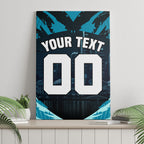 Personalised Port Adelaide Power Football Canvas Wall Art Teal Lightning Mascot Charging Cityscape