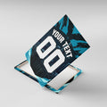 Personalised Port Adelaide Power Football Canvas Wall Art Teal Lightning Mascot Charging Cityscape