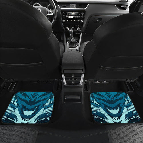 Personalised Port Adelaide Power Football Car Mats Teal Lightning Mascot Charging Cityscape