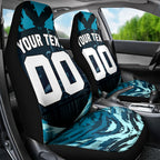 Personalised Port Adelaide Power Football Car Seat Cover Teal Lightning Mascot Charging Cityscape
