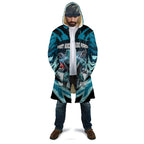 Personalised Port Adelaide Power Football Cloak Teal Lightning Mascot Charging Cityscape