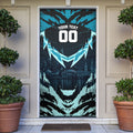 Personalised Port Adelaide Power Football Door Cover Teal Lightning Mascot Charging Cityscape