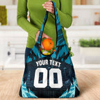 Personalised Port Adelaide Power Football Grocery Bag Teal Lightning Mascot Charging Cityscape