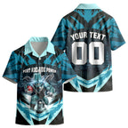 Personalised Port Adelaide Power Football Kid Hawaiian Shirt Teal Lightning Mascot Charging Cityscape